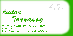 andor tormassy business card